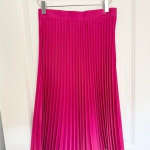 💗 Fuscia Pink Pleated A-line Teal-Length Skirt